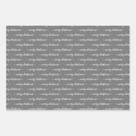 任意の文字タイポグラフィグモダンレーメリークリスマス ラッピングペーパーシート