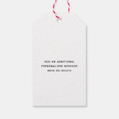 任意の文字トレンディーブラシ付きスクリプトフォトブラック&ホワイト ギフトタグ (裏面)