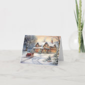 任意の文字ハッピーホリデイズビジネスホリデーカード シーズンカード (正面)