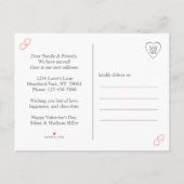 任意の文字バレンタインデー新しいアドレス写真の移動 案内ポストカード (裏面)