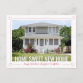 任意の文字バレンタインデー新しいアドレス写真の移動 案内ポストカード (正面)