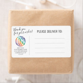 任意の文字ビジネスロゴ差出人住所出荷 ラベル