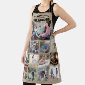 任意の文字ファミリーフォトコラージグランパカーキベージュ エプロン (インサイチュ)