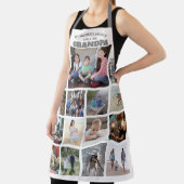 任意の文字ファミリーフォトコラージグランパグレー&ホワイト エプロン (インサイチュ)