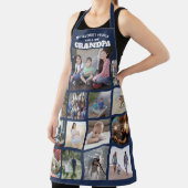 任意の文字ファミリーフォトコラージグランパネイビーブルー エプロン (インサイチュ)