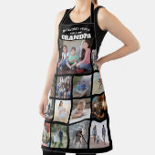 任意の文字ファミリーフォトコラージグランパ白黒 エプロン (インサイチュ)