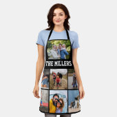 任意の文字ファミリーフォトコラージュ エプロン (着用した状態)
