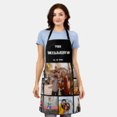 任意の文字ファミリーフォトコラージュ エプロン (着用した状態)