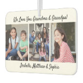 任意の文字ファミリー4 Photo Collage白黒ハート カーエアーフレッシュナー (左)