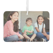 任意の文字ファミリー4 Photo Collage Navy & 金ゴールドハート カーエアーフレッシュナー (裏面)