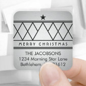 任意の文字フェイククリスマスフォイル差出人住所ラベル スクエアシール