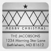 任意の文字フェイククリスマスフォイル差出人住所ラベル スクエアシール (正面)