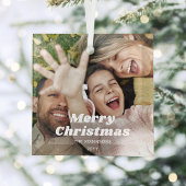 任意の文字フォトオーバーレイシンプルレトロタイポグラフィ ガラスオーナメント