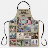 任意の文字フォトコラージュ最高のパパグリルマスターカーキ エプロン (正面)