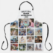 任意の文字フォトコラージュ最高のパパグリルマスターホワイト エプロン (正面)