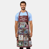 任意の文字フォトコラージュ最高のパパグリルマスターレッド エプロン (着用した状態)
