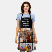 任意の文字フォトコラージュ最高のパパグリルマスター エプロン (着用した状態)