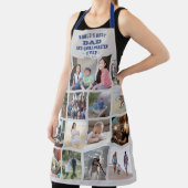 任意の文字フォトコラージュ最高のパパグレーブルーグリル エプロン (インサイチュ)