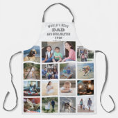 任意の文字フォトコラージュ最高のパパグレーホワイトグリル エプロン (正面)