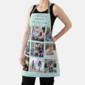任意の文字フォトコラージュ最高のマーティール（緑がかった色）ブルー&グレー エプロン (インサイチュ)