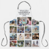 任意の文字フォトコラージョ最高のンパエバーグレー エプロン (正面)