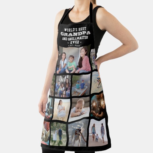 任意の文字フォトコラージョ最高のンパエバーブラック エプロン (インサイチュ)