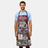 任意の文字フォトコラージョ最高のンパーバーガンディ エプロン (着用した状態)