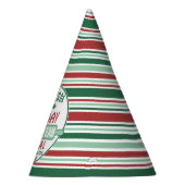 任意の文字ホリデーベーキングチームレッド&グリーンクリスマス パーティーハット (右)
