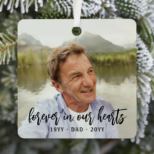 任意の文字メモリアル2フォトシンプルフォトスクリプト メタルオーナメント