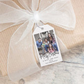 任意の文字モダンスシンプルクリプト写真Black & White ギフトタグ