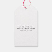 任意の文字モダンブラシ付きスクリプトフォトブラック&ホワイト ギフトタグ (裏面)