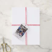 任意の文字モダンブラシ付きスクリプトフォトブラック&ホワイト ギフトタグ (より糸付き)