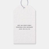 任意の文字モダンブラシ付きスクリプトフォトブラック&ホワイト ギフトタグ (裏面)