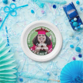 任意の文字モダン写真シンプルの卒業エレガント ペーパープレート (パーティー)