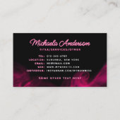 *任意の文字モダン*ピンクのネオン&煙まつげ/まつげ 名刺 (裏面)