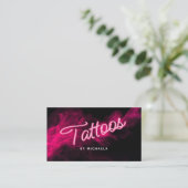 *任意の文字モダン*ピンクネオン&スモークブローシェーピングB 名刺 (スタンド正面)
