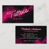 *任意の文字モダン*ピンクネオン&スモークブローシェーピングB 名刺 (正面/裏面)