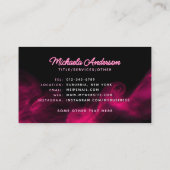 *任意の文字モダン*ピンクネオン&スモーク 名刺 (裏面)