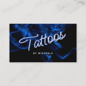 *任意の文字モダン*ブルーネオン&スモークタトゥー 名刺 (正面)