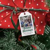 任意の文字レトロタイポグラフィ&フォトフェスティバルグリーン ギフトタグ