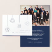 任意の文字会社のロゴ写真モダンネイビ企業のー 箔カード (ディスプレー)