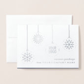 任意の文字会社のロゴ写真モダンネイビ企業のー 箔カード (封筒付き正面)