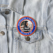 任意の文字卒業写真おめでとうオレンジと青 缶バッジ (インサイチュ)