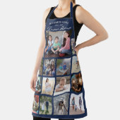 任意の文字家族の写真コラージュおばあちゃんネイビーブルー エプロン (インサイチュ)