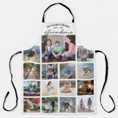 任意の文字家族の写真コラージュのグリッドおばあちゃん白 エプロン (正面)