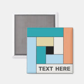 任意の文字磁石を持つ幾何長方形(ver10) マグネット (正面/裏面)