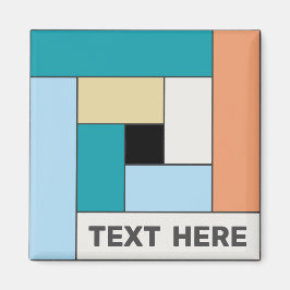 任意の文字磁石を持つ幾何長方形(ver10) マグネット