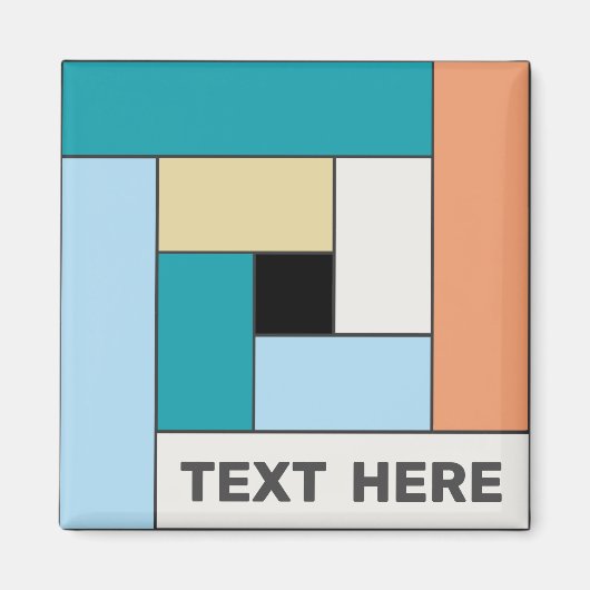 任意の文字磁石を持つ幾何長方形(ver10) マグネット (正面)