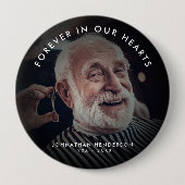 任意の文字葬儀/メモリアルフォトトリビュートボタン 缶バッジ (正面)