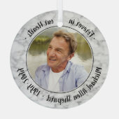 任意の文字1フォトメモリアルエレガントマフェイクーブル ガラスオーナメント (裏面)